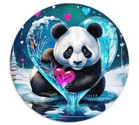 Panda géantPuzzles en Bois 1000 Pièce pour Adultes Rond Pet mignonCadeau De Jouets À Défi Créatif Stimulant1000pcs (67.5x67.5cm)