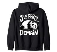 Panda Grognon Homme Femme Garçon Sommeil J'le Ferai Demain Sweat à Capuche