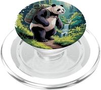 Panda Hiking Waterfall Forest Scenic Trekking PopSockets PopGrip pour MagSafe