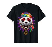 Panda Hippie Tie Dye Années 60 70 Paix Festivals Rétro T-Shirt