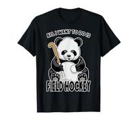 Panda Hockey sur Gazon All I Want to Do is Funny Bear Player T-Shirt