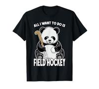 Panda Hockey sur Gazon All I Want to Do is Funny Bear Player T-Shirt