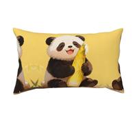 Panda Hold Housse de coussin décorative en velours de bambou ultra doux avec fermeture éclair dissimulée, 50,8 x 91,4 cm