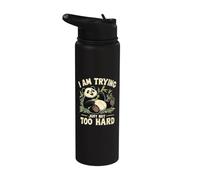 Panda I Am Trying Juste Pas Trop Fort Bambou Stainless Steel Insulated Water Bottle