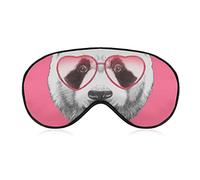 Panda in Love Sleep Mask Blindfold Valentine Decor Réglable Super-Smooth Soft Eye Mask Cover pour Hommes Femmes Voyage et Sieste
