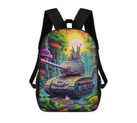 Panda in Nest Sacs à Dos Imprimé 3D Sac d'école Décontracté Mode Enfant Sac d'école pour Garçons Collège École, Débardeur fantaisie dans la forêt enchantée, 17"