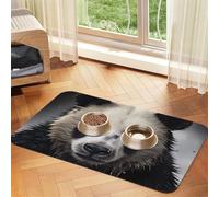 Panda in the water Tapis d'alimentation en similicuir absorbant l'eau pour animal domestique 40 x 60 cm antidérapant durable pour gamelles de chat et chien