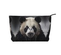 Panda in The Water Trousse à maquillage tendance en velours côtelé avec fermeture éclair, convient pour les voyages, le camping et une utilisation quotidienne