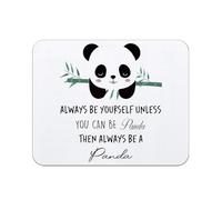 Panda Inspirant, Sois Toujours Toi-Même, Animal Tapis De Souris Bords Cousus Tapis Souris Antidérapante Mouse Pad pour Maison Études Travail 25X30Cm