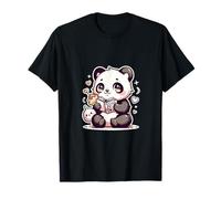 Panda Kawaii avec Livre et collation de Style Pastel T-Shirt