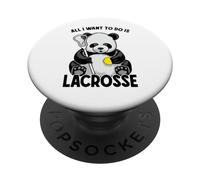 Panda Lacrosse, Tout ce Que Je Veux Faire, C'est Un Mignon Joueur d'ours drôle PopSockets PopGrip Adhésif