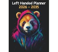 Panda Left Handed Planner: 10 Year Monthly | Large 120 Month Calendar | Gift For People Who Love Forest Animals, Bear Lovers | Ideal for ... and Busy Individuals | 8.5 x 11 Inches | v1