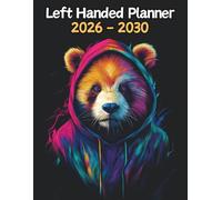 Panda Left Handed Planner: 5 Year Monthly | Large 60 Month Calendar | Gift For People Who Love Forest Animals, Bear Lovers | Ideal for Professionals, ... and Busy Individuals | 8.5 x 11 Inches | v1