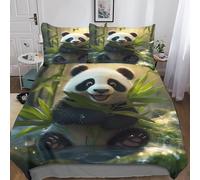 Panda Microfibre Parure De Lit Housse De Couette ,1 Et 2 Personnes Lit 135/200/220,2/3 Pièce Panda oreiller Panda cadeaux Housse De Couette/Taies D'oreiller/Drap Pour Enfants Adultes Double（200x200cm）