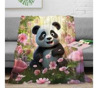 Panda Mignon Animal Mignon Imprimé Doux en Molleton en Peluche Couverture Bureau Pause Couverture Famille Canapé Lit Couverture - Enfant Adulte 60x80inch(150x200cm)