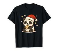 Panda Mignon Hiver avec Bonnet de Père Noël T-Shirt Graphique avec Valeur