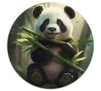 Panda Mignon Mangeant du Bambou-Illustration de Style d'art numérique 1000 Pièces Puzzle pour Adultes Et Enfan Puzzle Rond Décompression Créative Jeu Cadeau Unique 1000pcs (67.5x67.5cm)