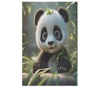 Panda Mignon Puzzle De 1000 Pièces en Bois pour Enfants Adultes, Puzzles en Matériau Recyclé De Qualité Supérieure 78×53cm