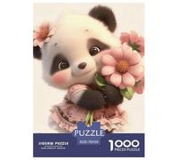 Panda Mignon Puzzles 1000 Pieces Cadeau Unique Jeu Éducatif Défi Jouet À De Qualité Supérieure Peinture Art pour Adultes Et Enfants À Partir De 12 Ans 70x50cm/1000pcs