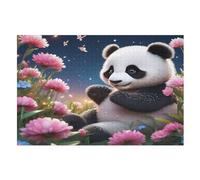 Panda Mignon Puzzles Adultes 1000 Pièces en Bois, Jouet De Puzzle De Défi De Cerveau pour des EnfFourmis, D’Intelligence （75×50cm）