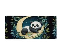 Panda Moon Grand tapis de souris pour clavier, bureau avec base antidérapante, tapis de souris de jeu pour l'école, le bureau, la maison, 90,2 x 40,6 cm