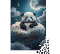 Panda Nuage Dormant 1000 Pièce Carton Robuste Puzzle Premium Adolescents Fans 12-18 Ans Impossible Difficile Défiant Joyeux Cadeau 38x26cm/1000pcs
