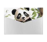 Panda on The Tree Branch Organiseur de documents en accordéon à 6 poches avec étiquettes et enveloppes en plastique avec fermeture à pression 33 x 23 cm