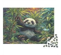 Panda ondulant en Bambou Puzzles 1000pcs Jigsaw Puzzle Faune Sauvage for Teenagers Jeu Stimulant Décoration De Salon 70x50cm/1000pcs