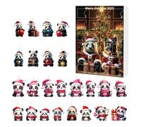 Panda Ornament - Acrylic, 10.24x7.09x1.18in Countdown Calendar Animal Charm Pendant With Lanyard | Hanging Decorative Set Winter Holiday Decor, Christmas Tree Ornament For Car Rearview Mirror, Wall, W