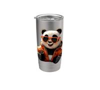 Panda Ours Avec Lunettes de Soleil Ami des Animaux Panda Gobelet isotherme en acier inoxydable double paroi