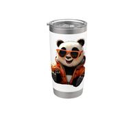 Panda Ours Avec Lunettes de Soleil Ami des Animaux Panda Gobelet isotherme en acier inoxydable double paroi