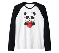 Panda Ours avec Un cœur Manche Raglan