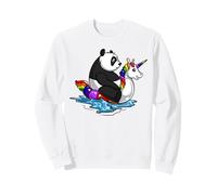 Panda Ours chevauchant Licorne bouée drôle Panda Sweatshirt