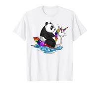 Panda Ours chevauchant Licorne bouée drôle Panda T-Shirt