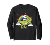 Panda Ours Dinosaure Tyrannosaure T-Rex Nuage Arc-en-ci Manche Longue