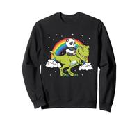 Panda Ours Dinosaure Tyrannosaure T-Rex Nuage Arc-en-ci Sweatshirt