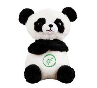 Panda-Panda Assis En Peluche Douce, Peluche Panda Réaliste Pour Un Soutien | Émotionnel, Jouet En Peluc-he Panda Doux Avec Lumières Et Mouvement De Respiration Rythmique Pour Une Expérience Apaisante