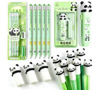 Panda Papeterie, Set de Papeterie de Panda, 10 Pièces Crayon Pand, 10 Pièces Capuchon de stylo Set de Papeteri Complet, Lot Cadeau Mignon pour Bureau