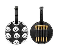 Panda Pareto Chart Sac de rangement multifonction pour tee de golf pour homme, matériau PU durable