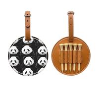 Panda Pareto Chart Sac de rangement multifonction pour tee de golf pour homme, matériau PU durable marron