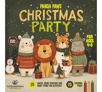 Panda Paws' Christmas Party: Fun Christmas Coloring, Mazes, Dot-to-Dots & Word Search Book for Kids Ages 4-8