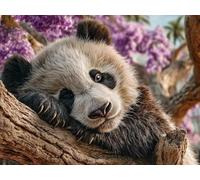 Panda Peinture Numero Adulte, Fleur Peinture Numero Enfant, Loisirs Créatifs Adultes Kits, Paint by Numbers avec Pinceaux et Pigment Acryliques, Cadeaux pour Filles, Decoration Maison, 90x60cm W-1642