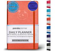 Panda Planner Agenda journalier, calendrier et journal de gratitude pour augmenter la productivité, gérer le temps et le bonheur - Couverture rigide, jour non daté - Planificateur trimestriel -