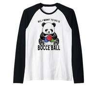 Panda Pocce Ball, Tout ce Que Je Veux Faire, C'est Un Mignon Joueur d'ours drôle Manche Raglan