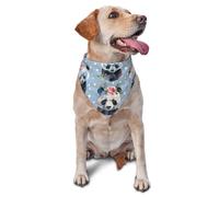 Panda portant des fleurs imprimé graphique triangle écharpe pour chiens et chats, bandana mignon réglable pour animaux de compagnie et séances photo