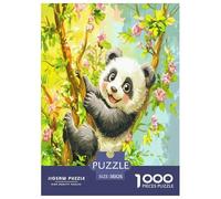 Panda Puzzle 1000 Pieces Cadeau Unique Animaux Jeu Éduchatif Challenge Toy À De Qualité Supérieure Peinture Art pour Adultes Et Enfants 38x26cm/1000pcs
