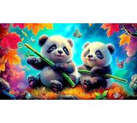 Panda Puzzle 1000 pièces Cadeau Unique Jeu éducatif Challenge Toy de qualité supérieure Peinture Art pour Adultes et Enfants à partir de 12 Ans panda38x26cm/1000pcs