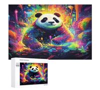 Panda Puzzle Adulte 1000 Pièces Artisanat Cadeau Famille Puzzles Jouet en Bois Cadeau Unique Décoration Intérieure （75×50cm）