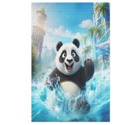 Panda Puzzles 1000 Pièces Adultes, Puzzle en Bois Jeux D'adresse pour Toute La Famille,Jeu De Team Building 78×53cm