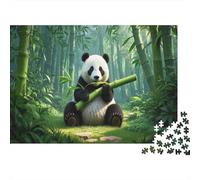 Panda Puzzles 1000 Pieces Cadeau Unique Bamboo Forest Jeu Éducatif Défi Jouet À De Qualité Supérieure Peinture Art pour Adultes Enfants 1000pcs (75x50cm)